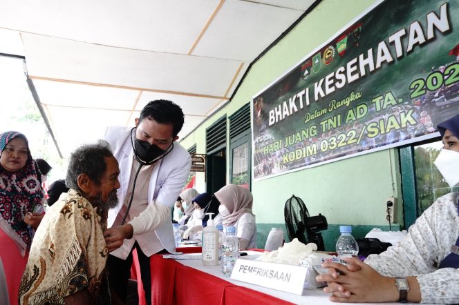 
					Sambut Hari Juang TNI AD, Kodim 0322/Siak Gelar Pengobatan Gratis